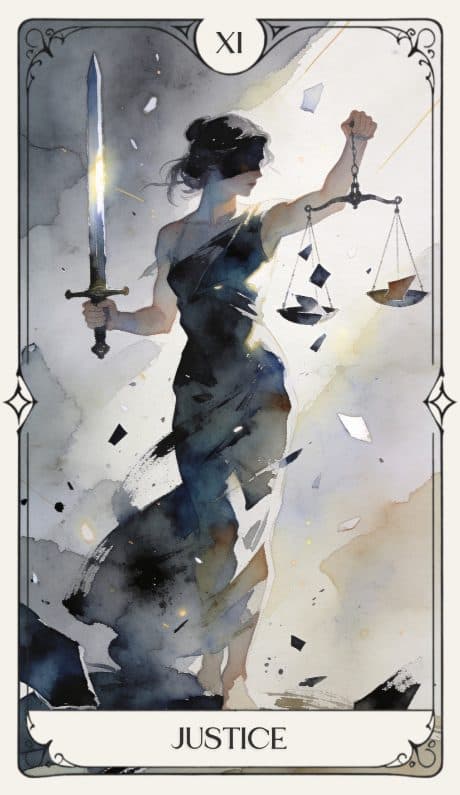 Justice in the Aquarelle deck style