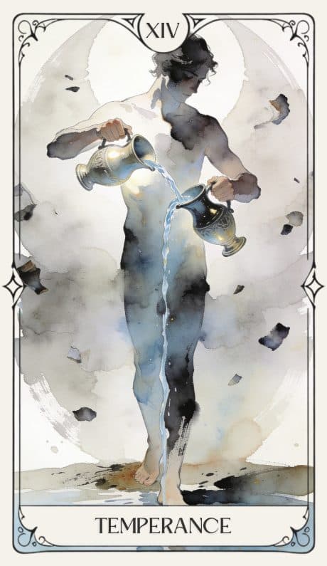 Temperance in the Aquarelle deck style