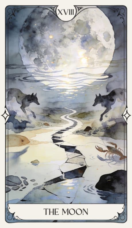 The Moon in the Aquarelle deck style