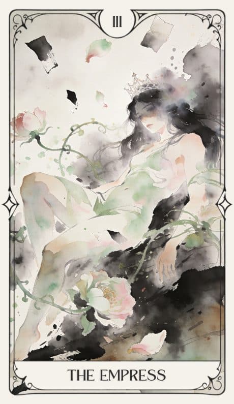 The Empress in the Aquarelle deck style