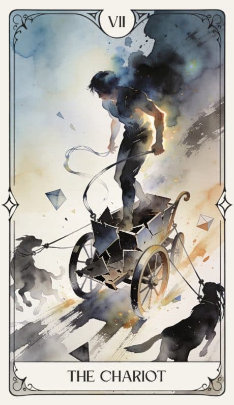 The Chariot in the Aquarelle deck style