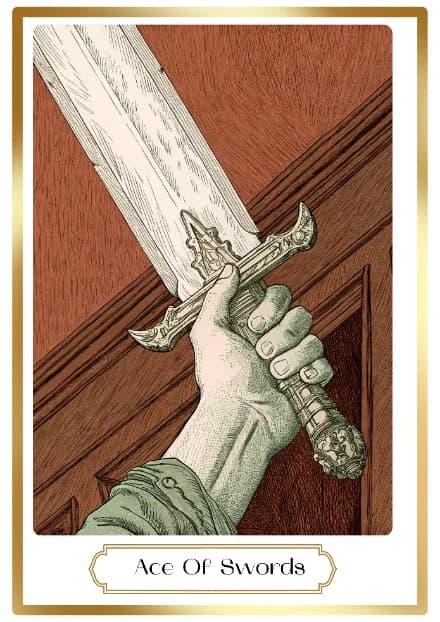 Ace of Swords in the Heirloom deck style