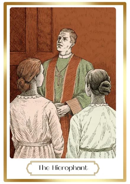 The Hierophant in the Heirloom deck style