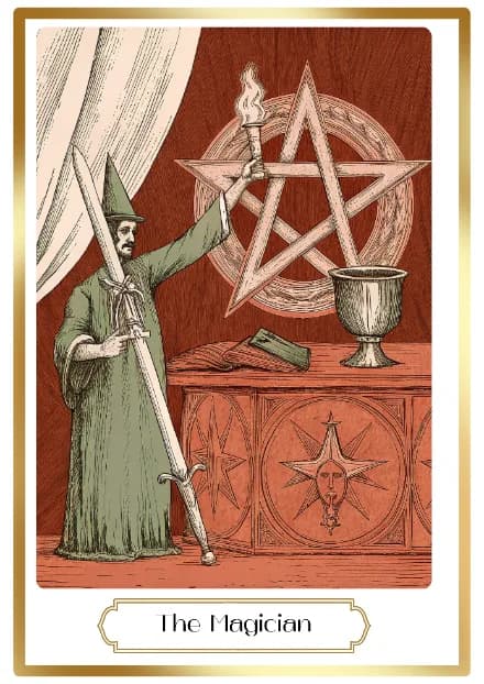 The Magician in the Heirloom deck style