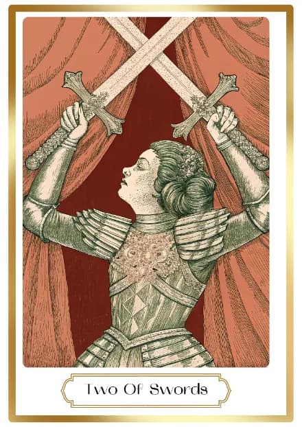 Two of Swords in the Heirloom deck style