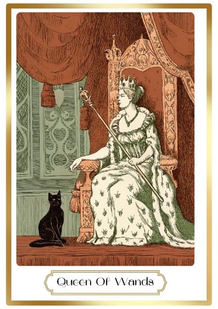 Queen of Wands in the Heirloom deck style