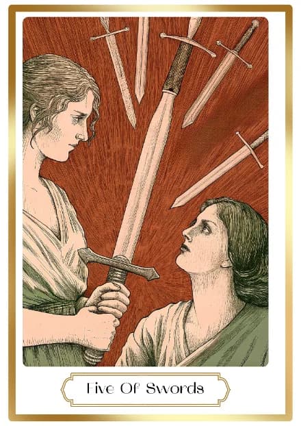 Five of Swords in the Heirloom deck style
