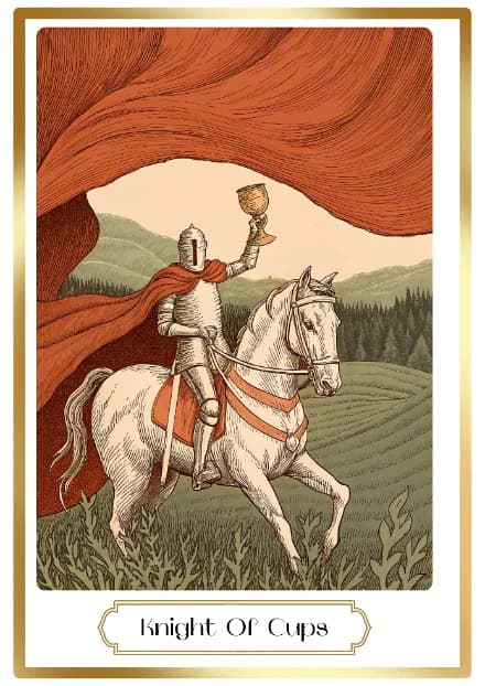 Knight of Cups in the Heirloom deck style