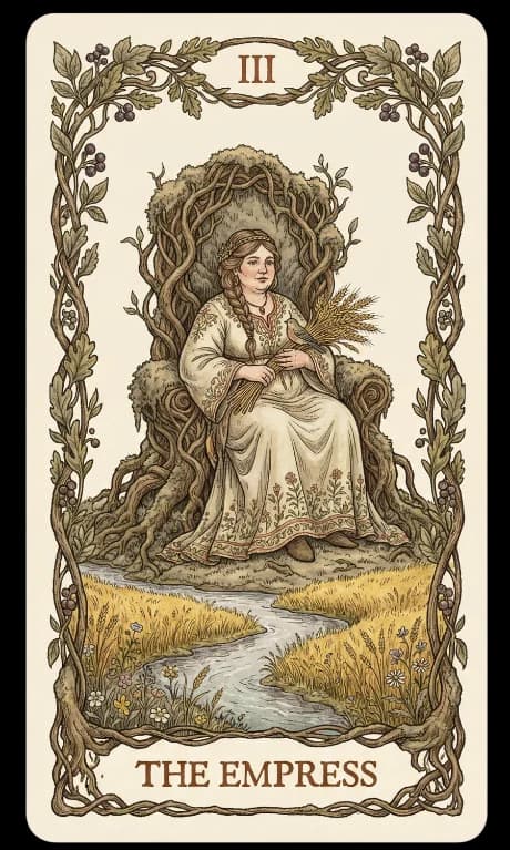 The Empress in the Wildflower deck style
