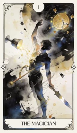 The Magician in the Aquarelle deck style