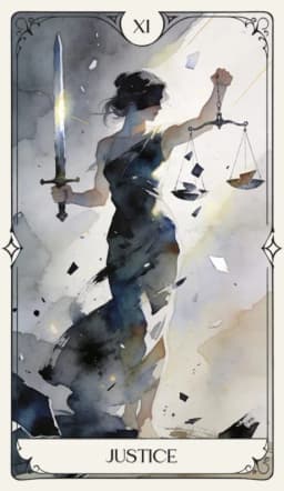 Justice in the Aquarelle deck style