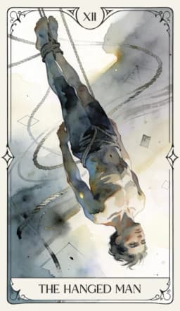 The Hanged Man in the Aquarelle deck style