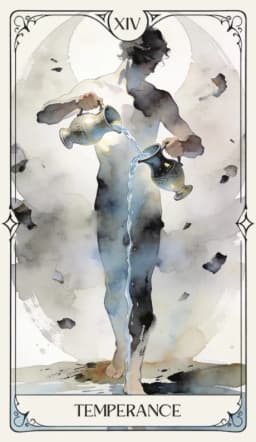 Temperance in the Aquarelle deck style