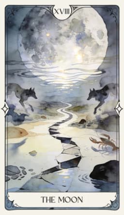 The Moon in the Aquarelle deck style