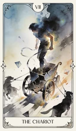 The Chariot in the Aquarelle deck style
