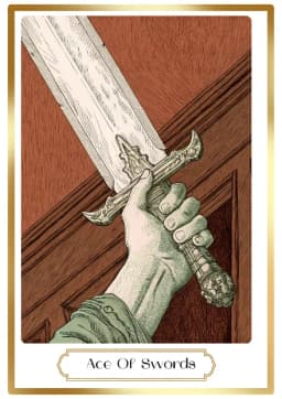 Ace of Swords in the Heirloom deck style