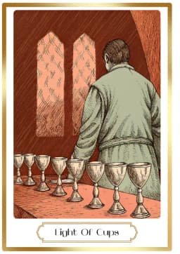 Eight of Cups in the Heirloom deck style