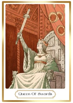 Queen of Swords in the Heirloom deck style