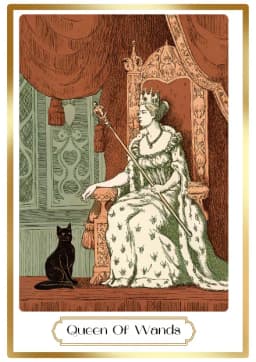Queen of Wands in the Heirloom deck style