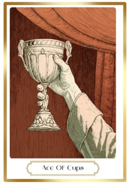 Ace of Cups in the Heirloom deck style
