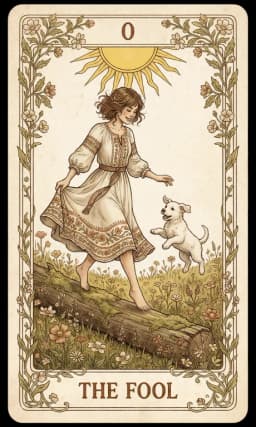 The Fool in the Wildflower deck style