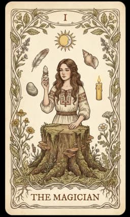 The Magician in the Wildflower deck style