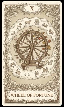 Wheel of Fortune in the Wildflower deck style