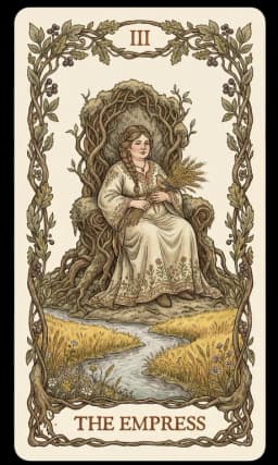 The Empress in the Wildflower deck style
