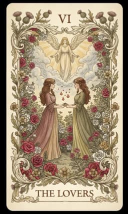 The Lovers in the Wildflower deck style
