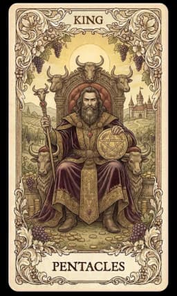 King of Pentacles in the Wildflower deck style