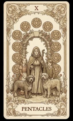 Nine of Pentacles in the Wildflower deck style