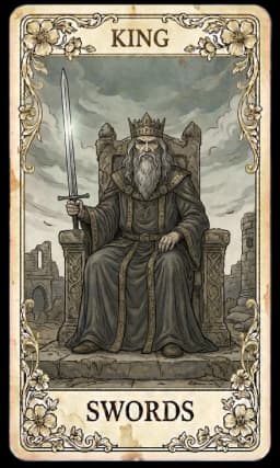 King of Swords in the Wildflower deck style